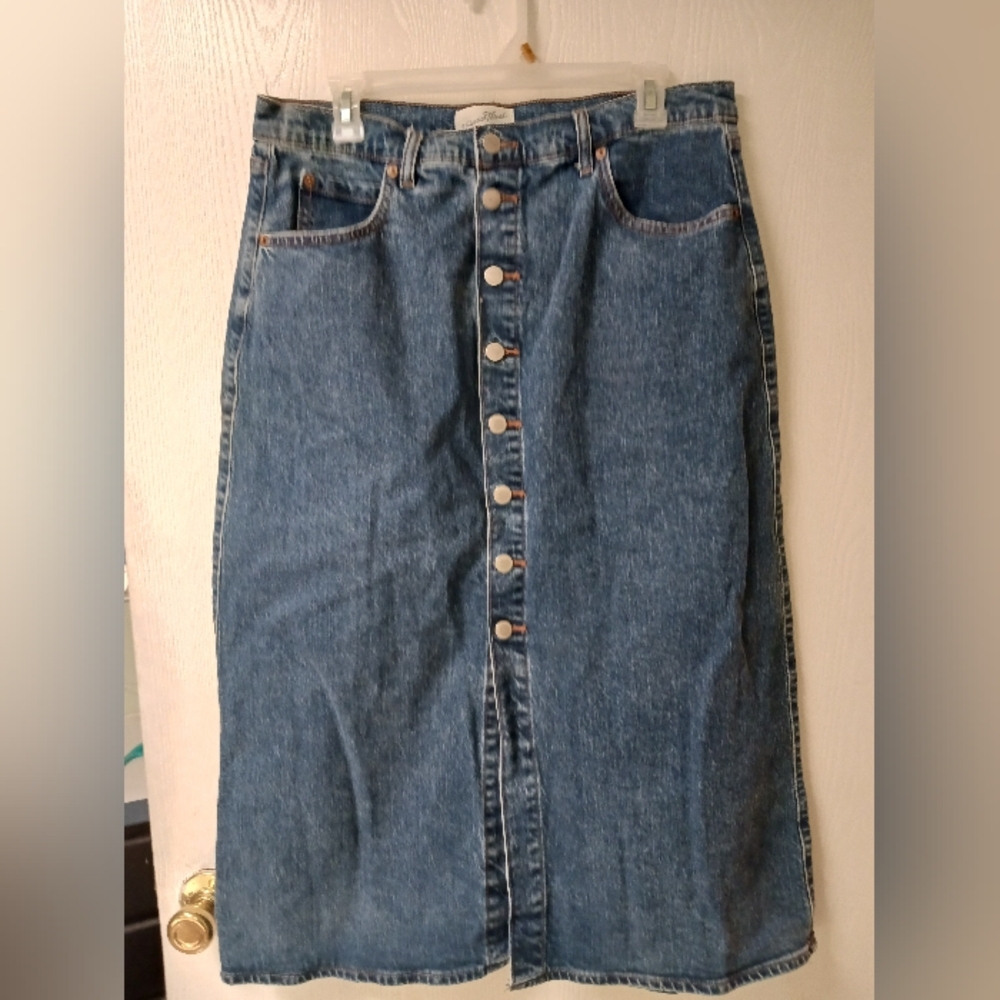 Universal Thread Denim Midi Skirt Sz 12